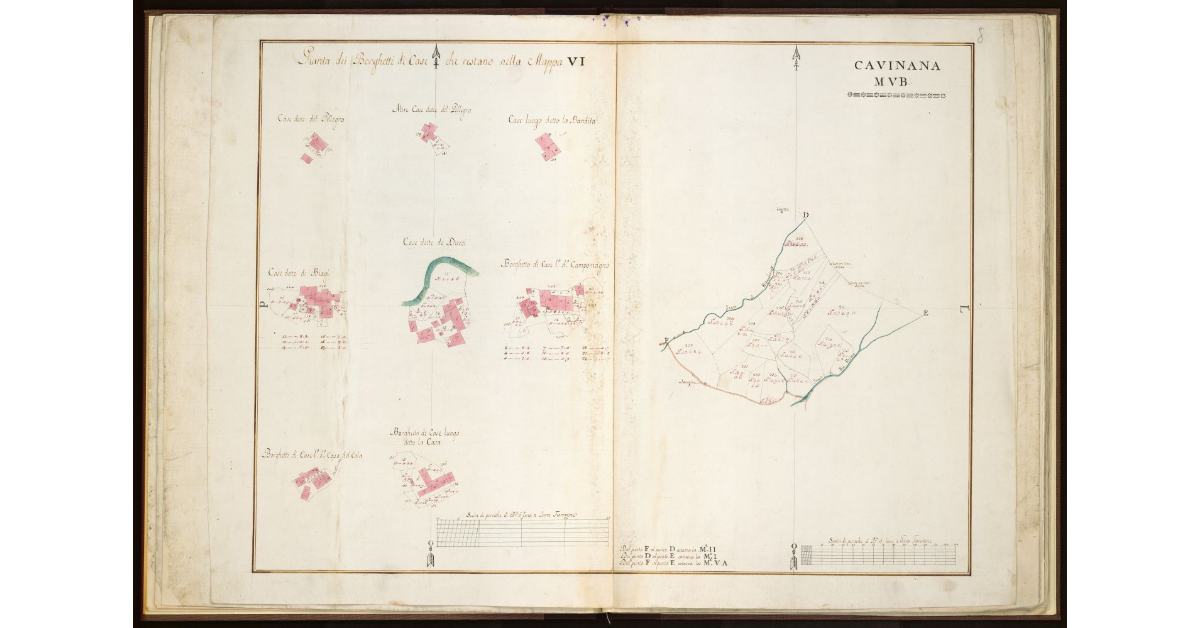 Pianta dei Borghetti di case che restano nella Mappa VI [e] Gavinana M. V B