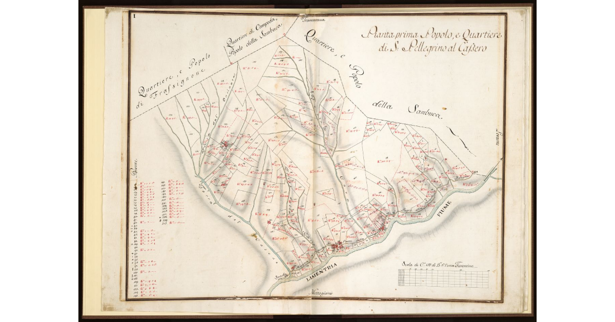 Pianta Prima. Popolo e Quartiere di S. Pellegrino al Cassero