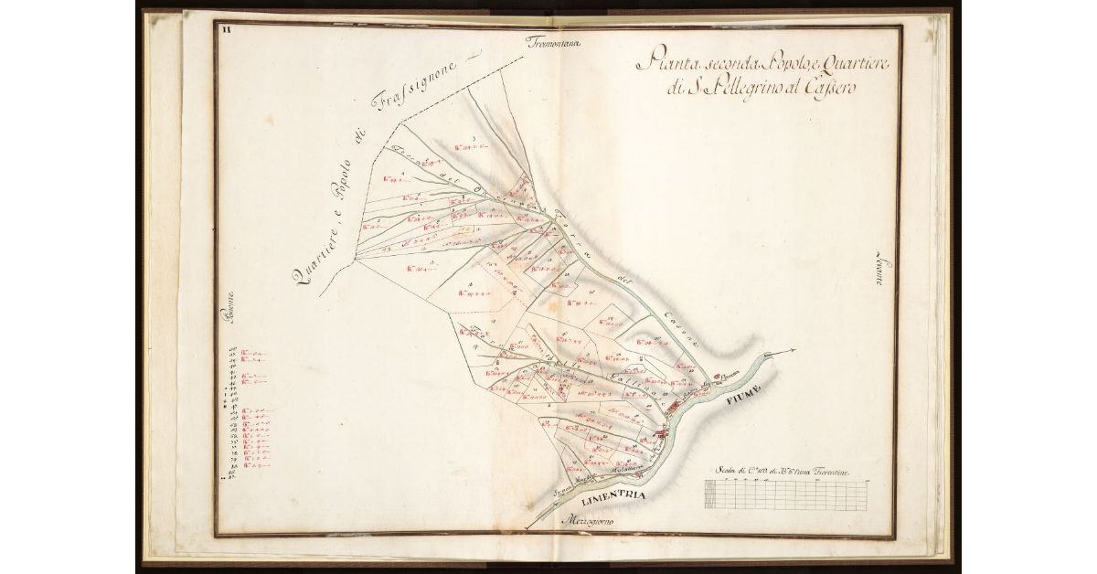 Pianta Seconda. Popolo e Quartiere di S. Pellegrino al Cassero