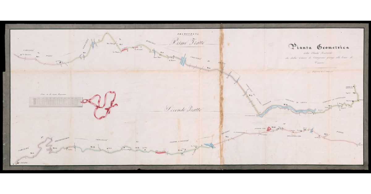 Pianta Geometrica della Strada Ruotabile che dalla Chiesa di Chitignano giunge alle Case di Vaiano