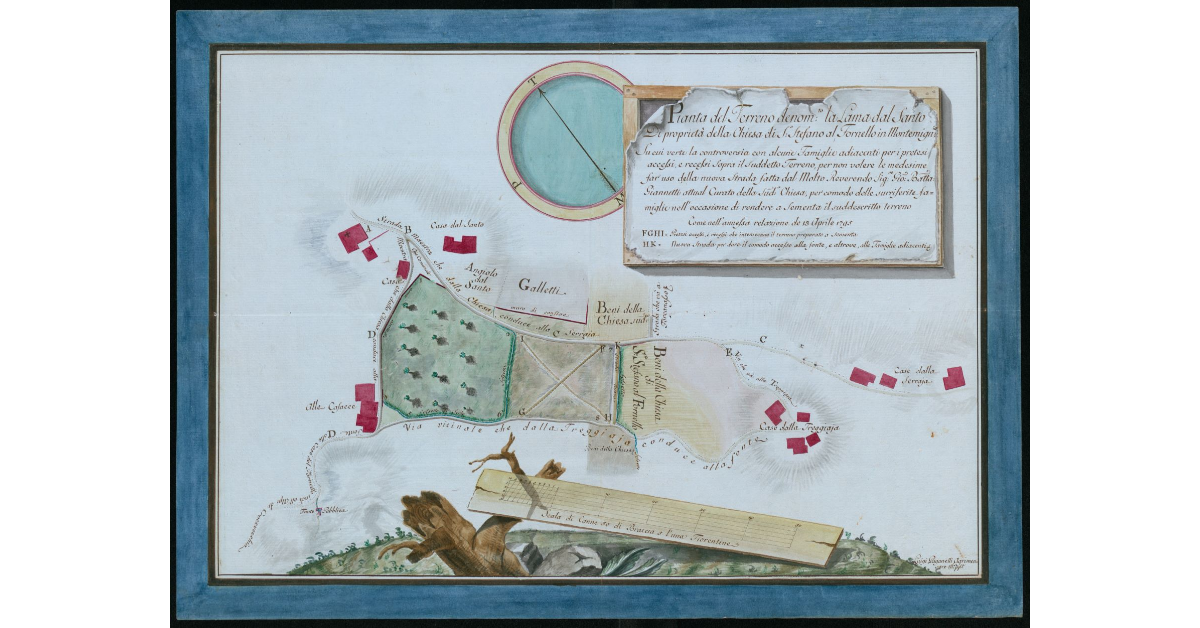 Pianta del terreno denominato la Lama dal Santo di proprietà della Chiesa di Santo Stefano al Fornello in Montemignaio