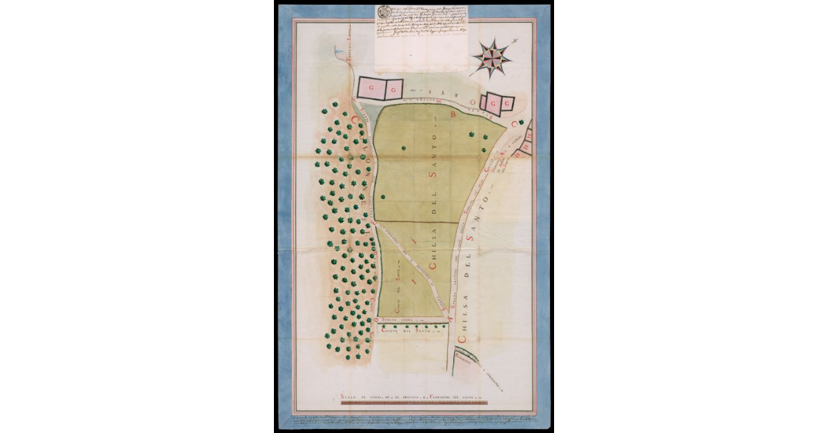 [Pianta del terreno della Lama del Santo di proprietà della Chiesa di Santo Stefano al Fornello in Montemignaio]