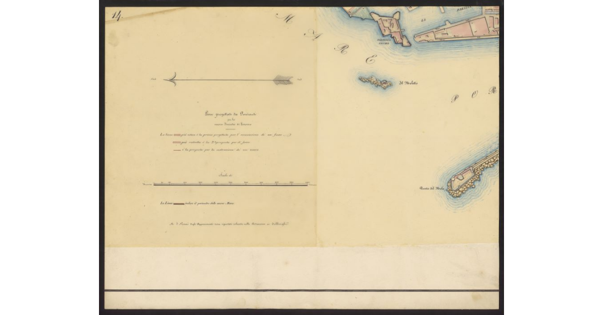 Linee progettate da Poccianti per la nuova incinta di Livorno [Foglio 14]