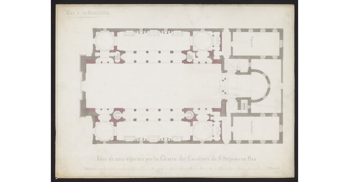 Tav. I. In bozzetto. Idea di una riforma per la chiesa dei Cavalieri di Santo Stefano in Pisa