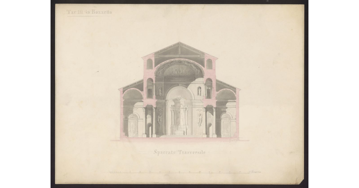 Spaccato trasversale. Tav. III. In bozzetto