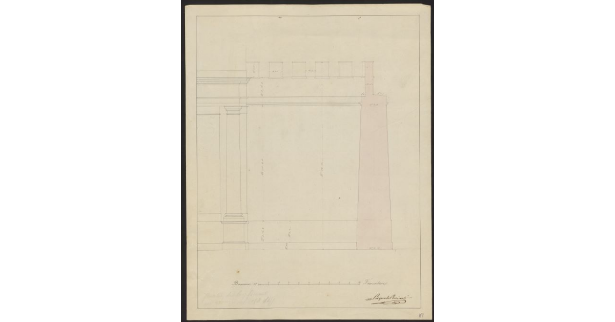 Tav. XI Alzato presentato dal Prof. Poccianti nell’adunanza del 31 ottobre 1855