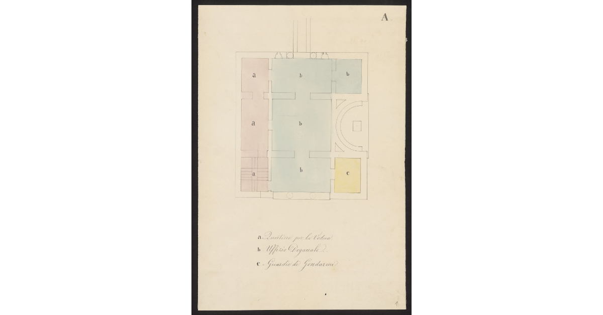 [Planimetria di un edificio per la nuova barriera doganale delle Cascine]