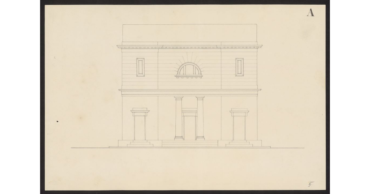[Alzato di un edificio per la nuova barriera doganale delle Cascine]