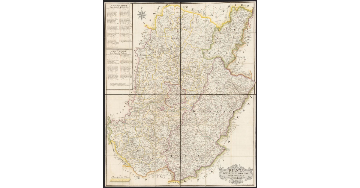 Pianta delle due diocesi, fiorentina e fiesolana