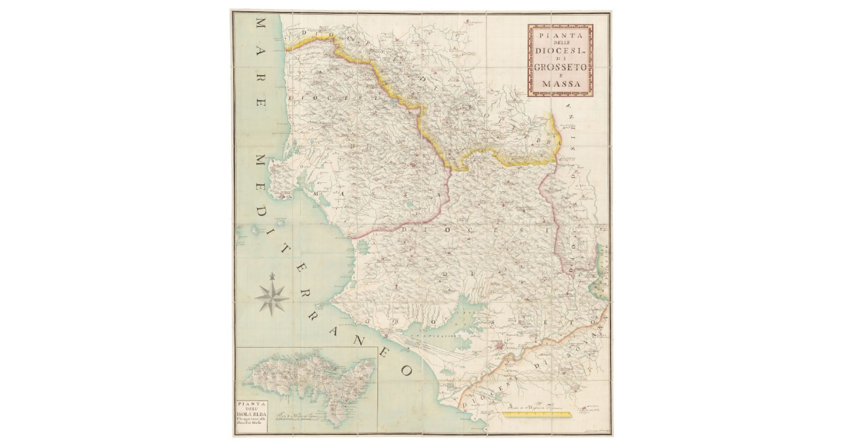 Pianta delle diocesi di Grosseto e Massa