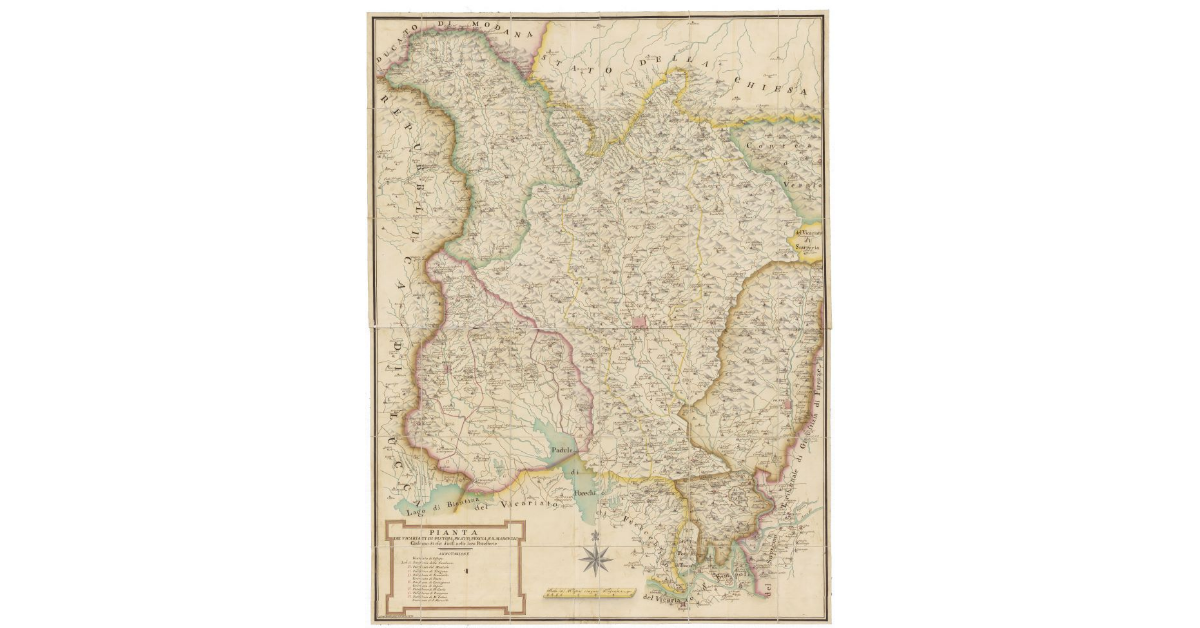 Pianta dei vicariati di Pistoia, Prato, Pescia e S. Marcello, ciascuno di essi divisi nelle loro potesterie