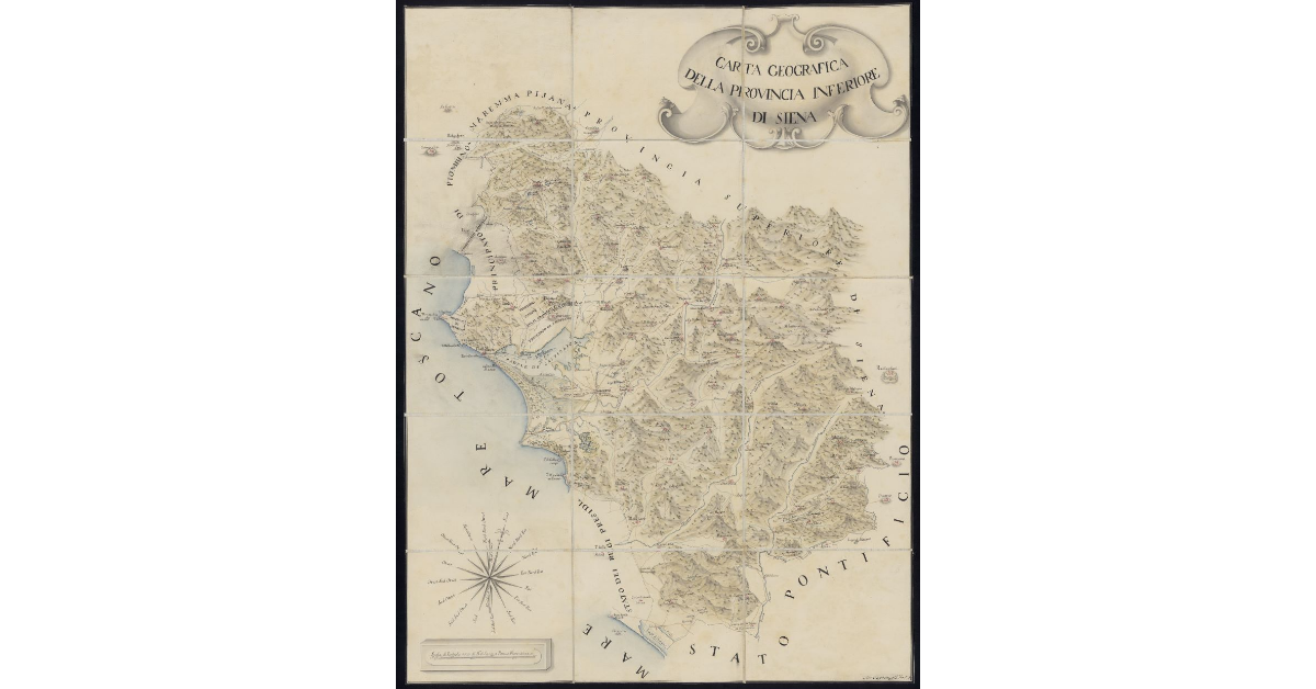 Carta geografica della provincia inferiore di Siena