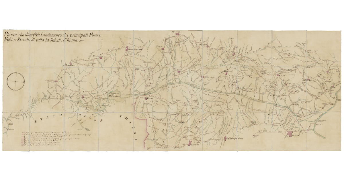 [Pianta della Valdichiana nei pressi di Cortona]