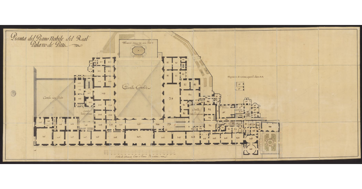 Pianta del piano nobile del real palazzo dei Pitti [a Firenze]