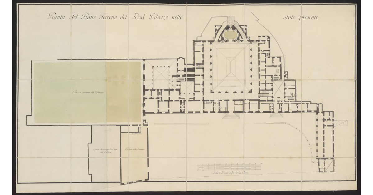 Pianta del piano terreno del Real Palazzo [Pitti a Firenze] nello stato presente