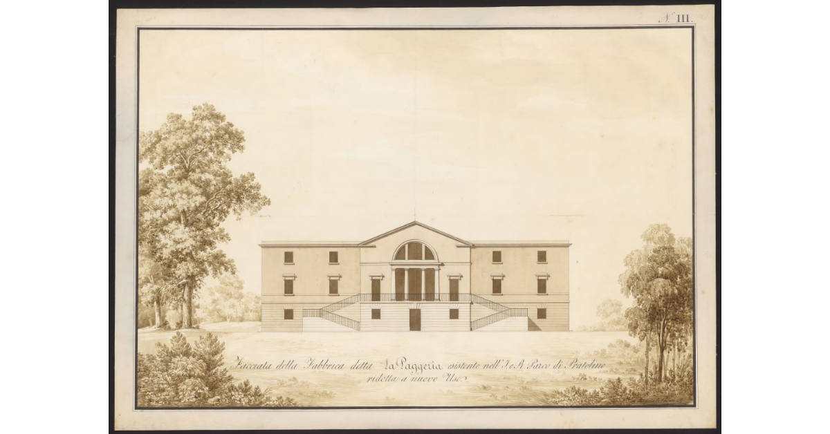 Facciata della fabbrica detta La Paggeria esistente nell'I. e R. parco di Pratolino, ridotta a nuovo uso III
