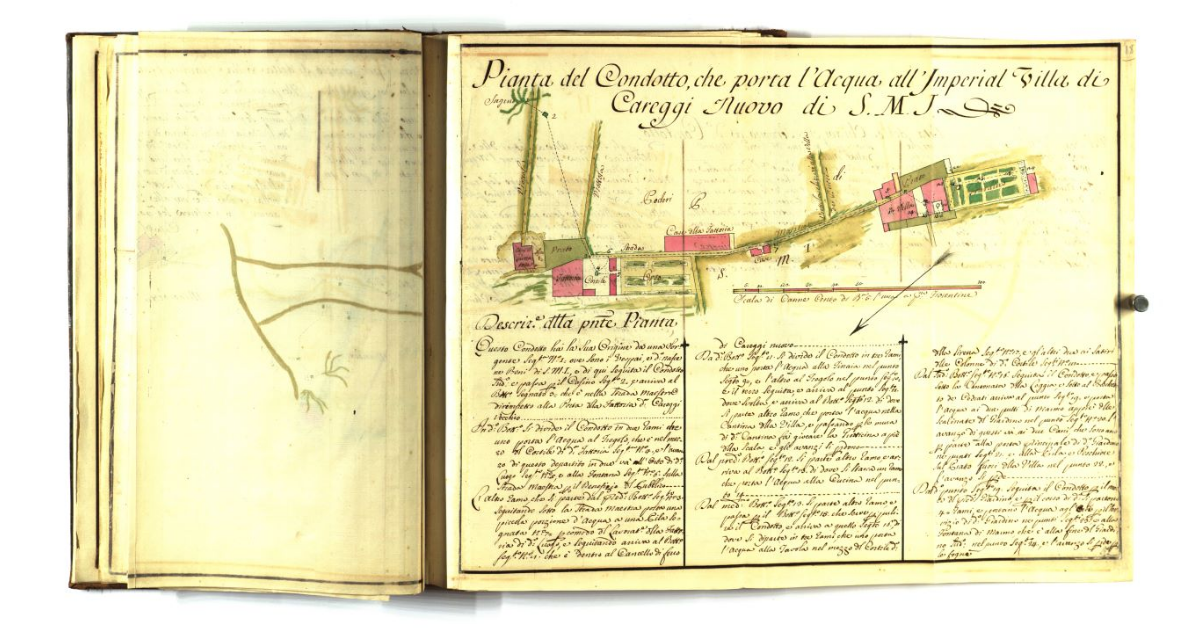 Pianta del condotto che porta l'acqua all'Imperial Villa di Careggi Nuovo di S.M.I