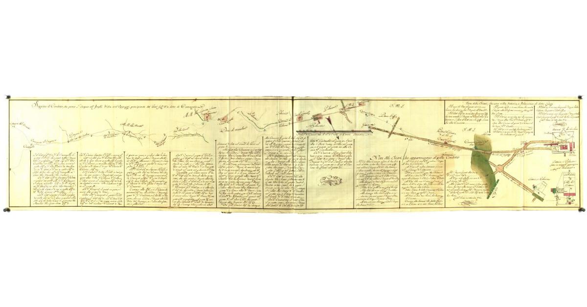 Seguita il condotto che porta l'acqua all'Imp. Villa dell'Appeggi principiando dal Bott.o […] detto di Cantagallo