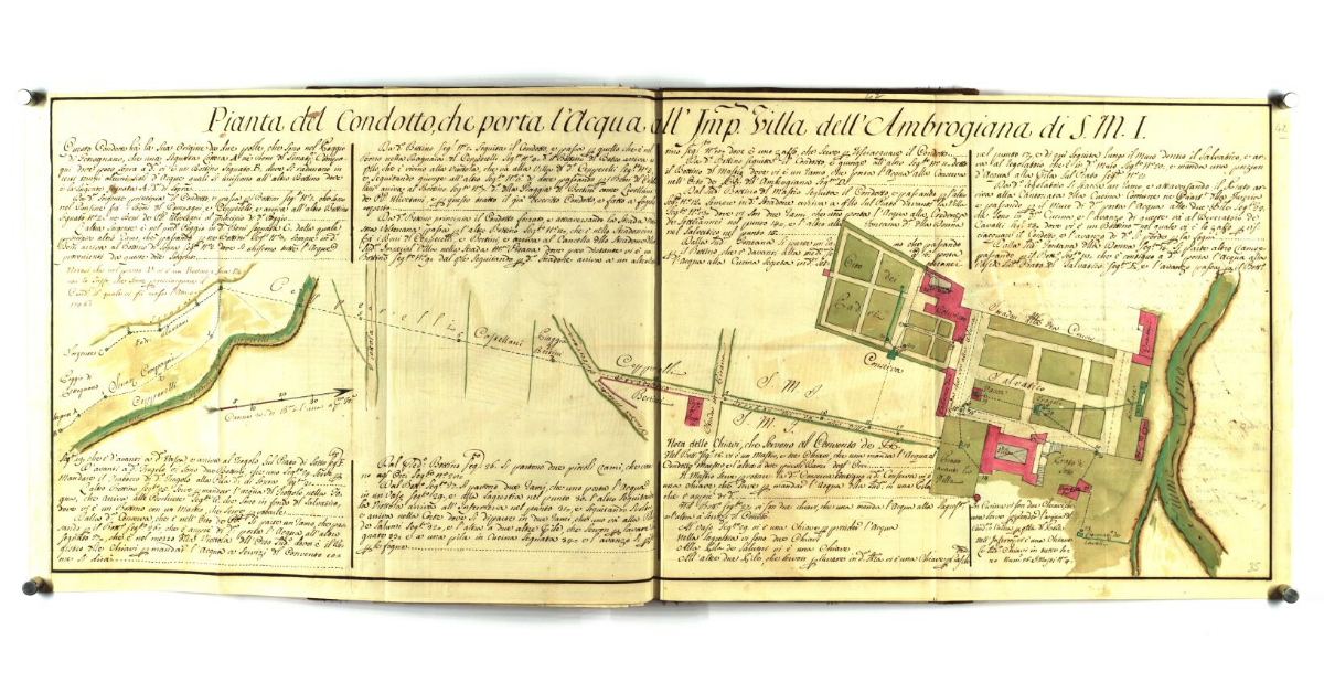 Pianta del condotto che porta l'acqua all'Imp. Villa dell'Ambrogiana di S.M.I