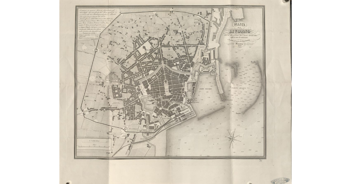Pianta di Livorno colla indicazione dei lavori ultimati e quelli in corso di costruzione