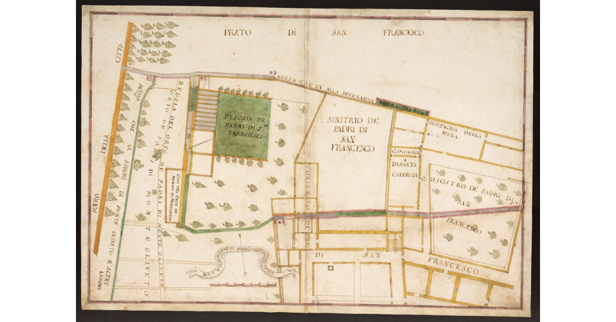 [Pianta del Convento di San Francesco di Pistoia e delle aree limitrofe]