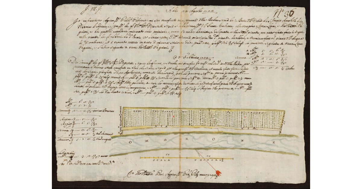 Disegno del Ponte al Castellare da rifarsi l'archi, pigna, spallette e fianchi