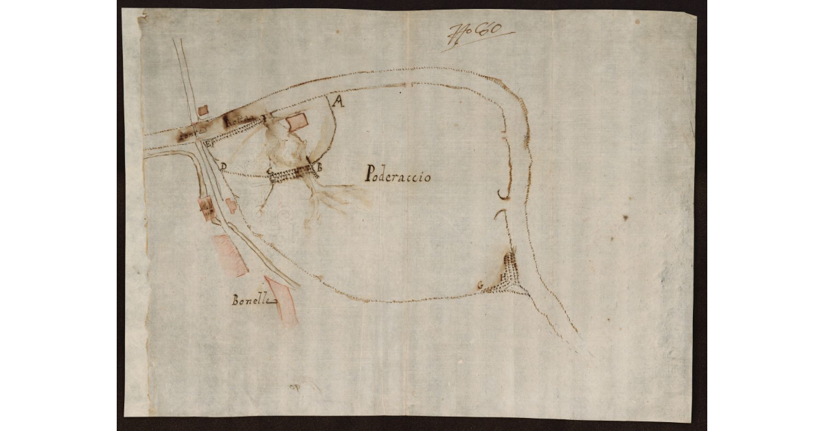 [Pianta della rotta d'Ombrone al Poderaccio di Ponte a Bonelle]