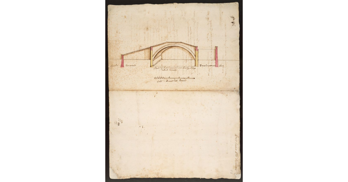 Veduta del Ponte Nuovo con sua Pianta per il luogo detto La Ferruccia