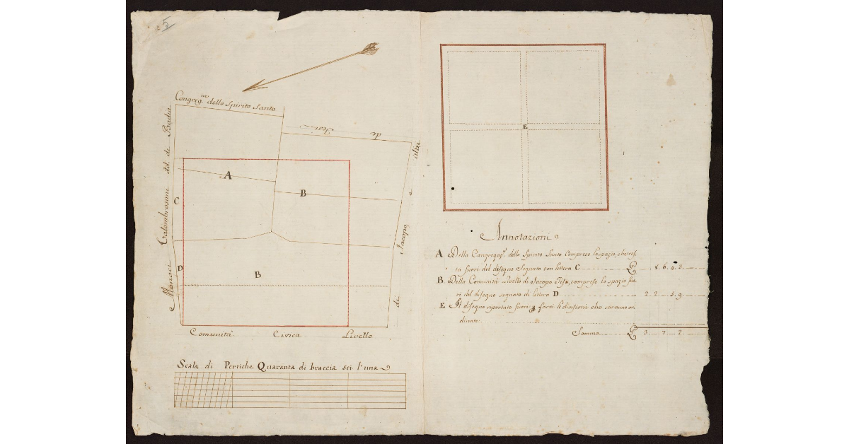 [Pianta di due pezzi di terra a Pistoia]
