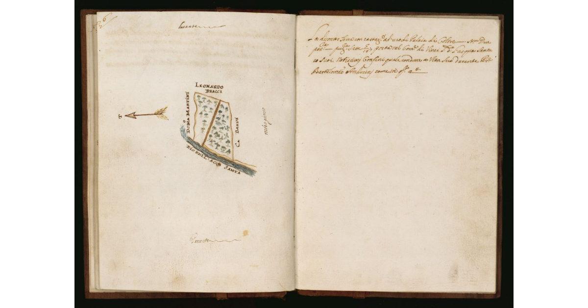 [Pianta di un terreno in Comune di Vinci di proprietà della Compagnia della Santissima Vergine dell'Humiltà detta di San Giuseppe di Pistoia]