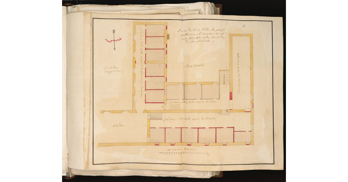 Pianta di N. 15 Celle da potersi fabbricare nel Convento, e Monastero delle MM. RR. Madri Monache di San Michele