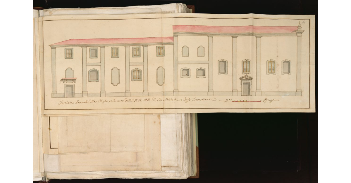 Facciata laterale della Chiesa e Convento delle RR. MM. di San Michele verso Tramontana