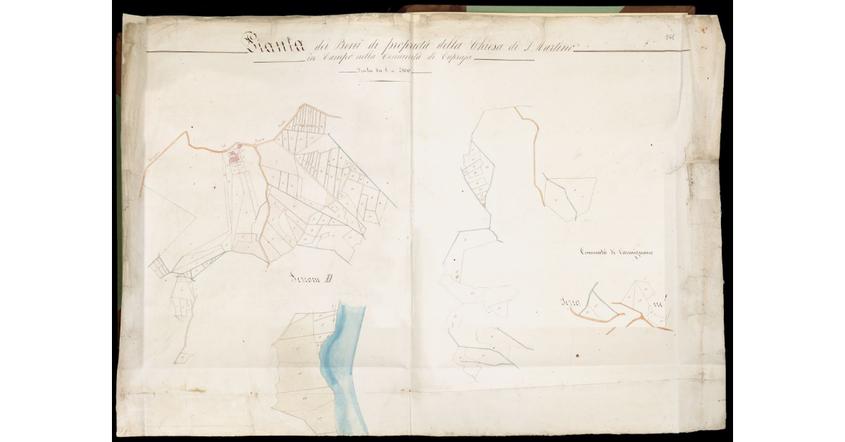 Pianta dei Beni di proprietà della Chiesa di S. Martino in Campo nella Comunità di Capraia