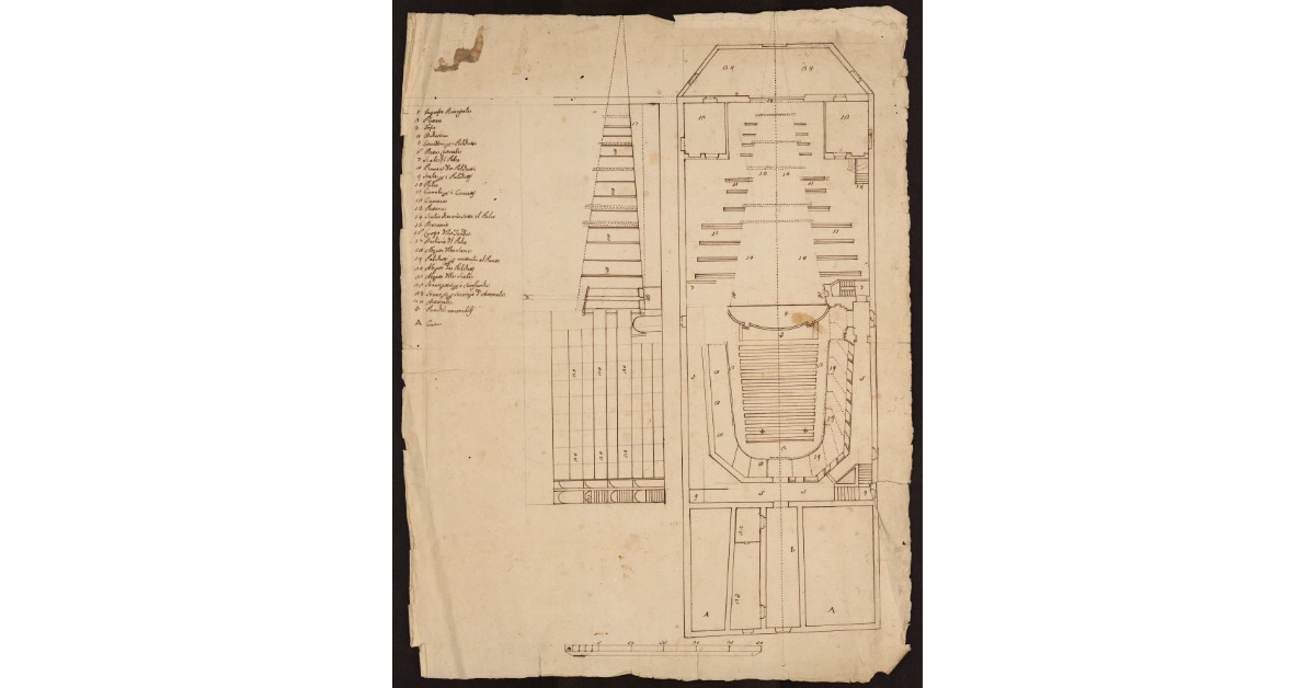 [Pianta di un edificio per uso di teatro e di abitazione]