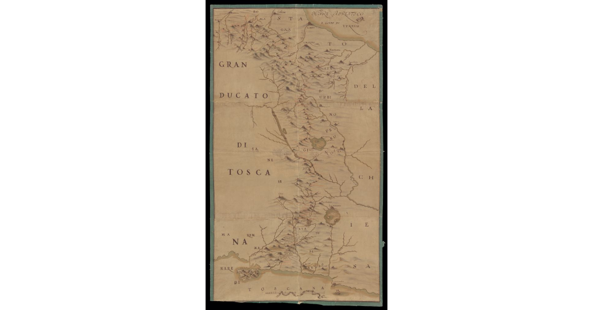 [Carta del confine tra il Granducato di Toscana e lo Stato della Chiesa dalla Romagna fino al Mar Tirreno]