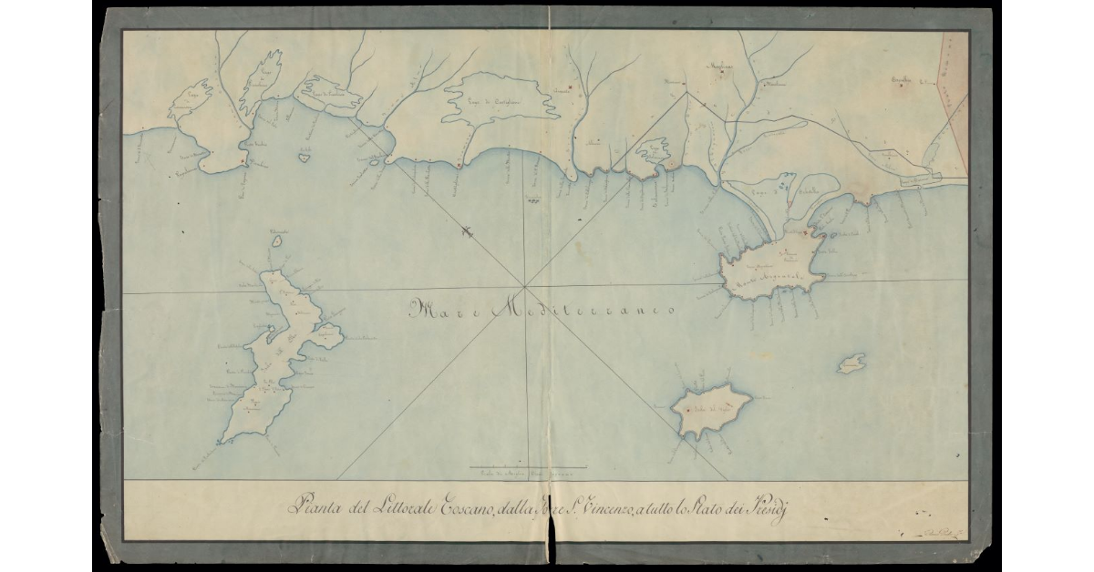 Pianta del Littorale Toscano, dalla Torre S. Vincenzo, a tutto lo Stato dei Presidj