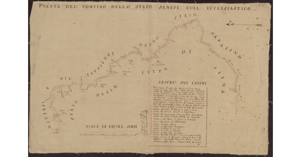 Pianta del confino dello Stato Senese coll'Ecclesiastico