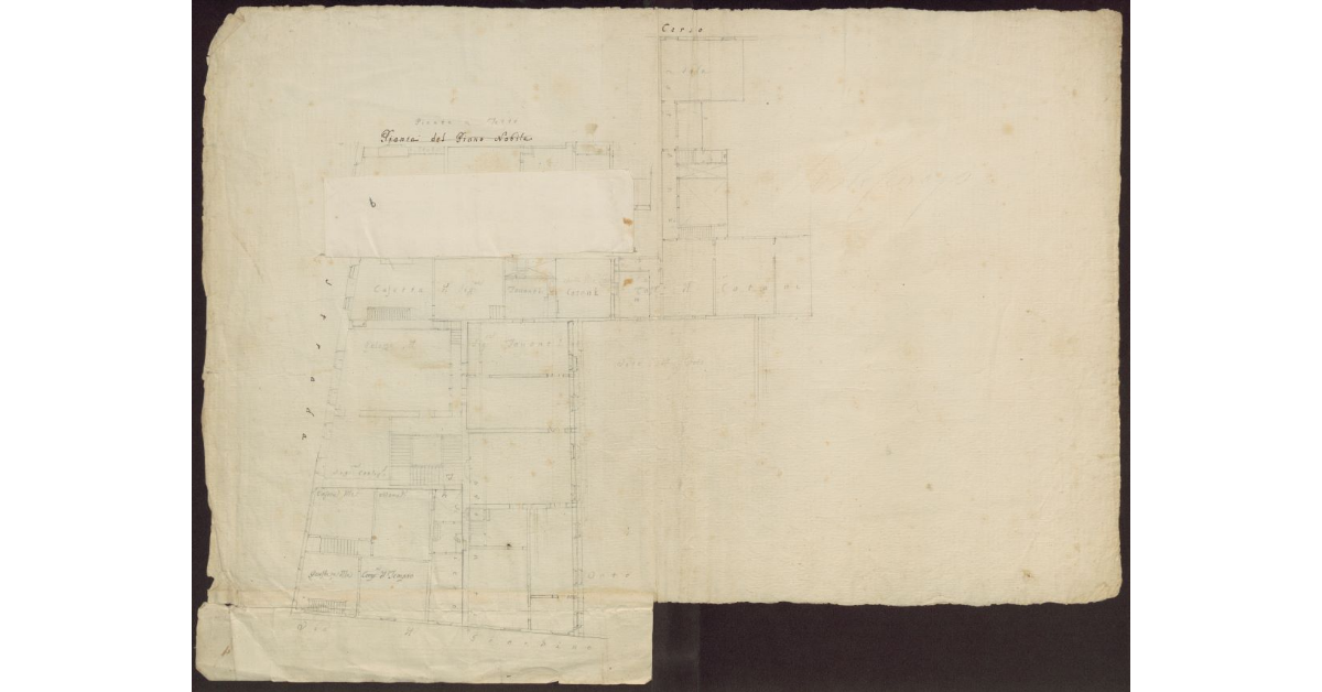 [Planimetria della casa di Tavanti in S. Pier Maggiore a Firenze allo stato attuale]