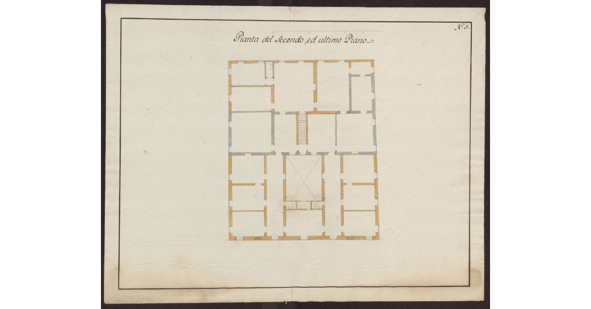 [Scuderie e Quartieri della Real Villa della Petraja]. Pianta del secondo ed ultimo piano