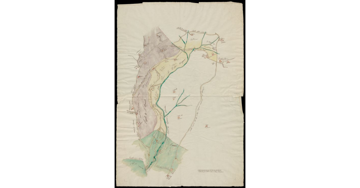 [Pianta del territorio della Pieve di S. Donnino a Villamagna con i popoli di S. Romolo e di S. Maria a Rignalla]