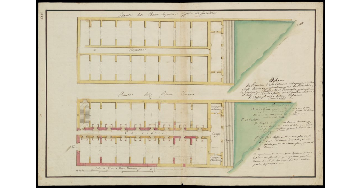 Disegno in pianta d'un nuovo magazzino da farsi dove è presentemente la vecchia, e rovinata Chiesa di S. Francesco per rimettervi il sale che veniva fatto alle nuove saline di Castiglione della Pescaia