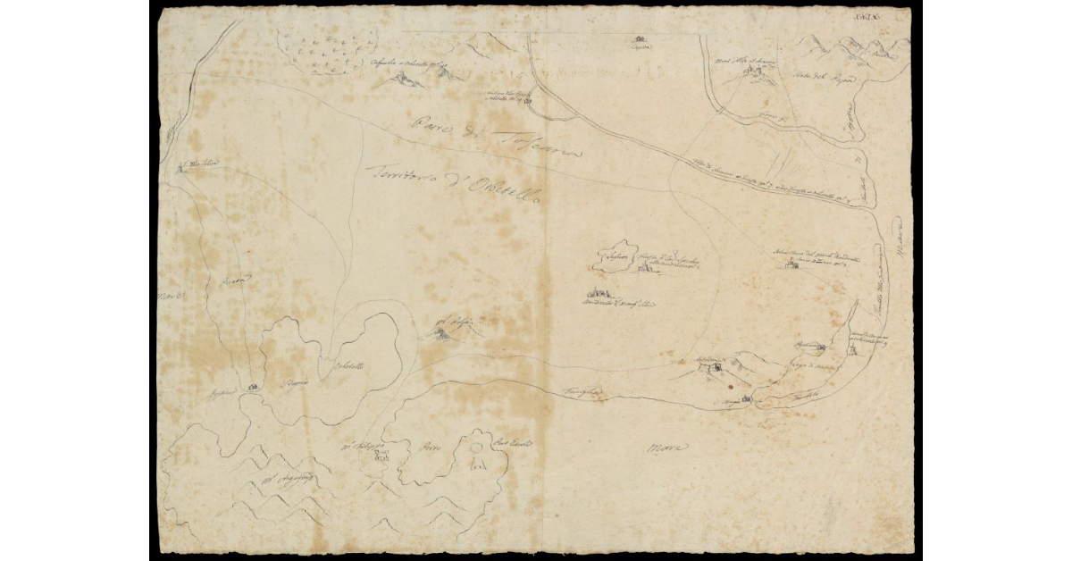 [Pianta del territorio d'Orbetello e di parte del confinante Granducato]