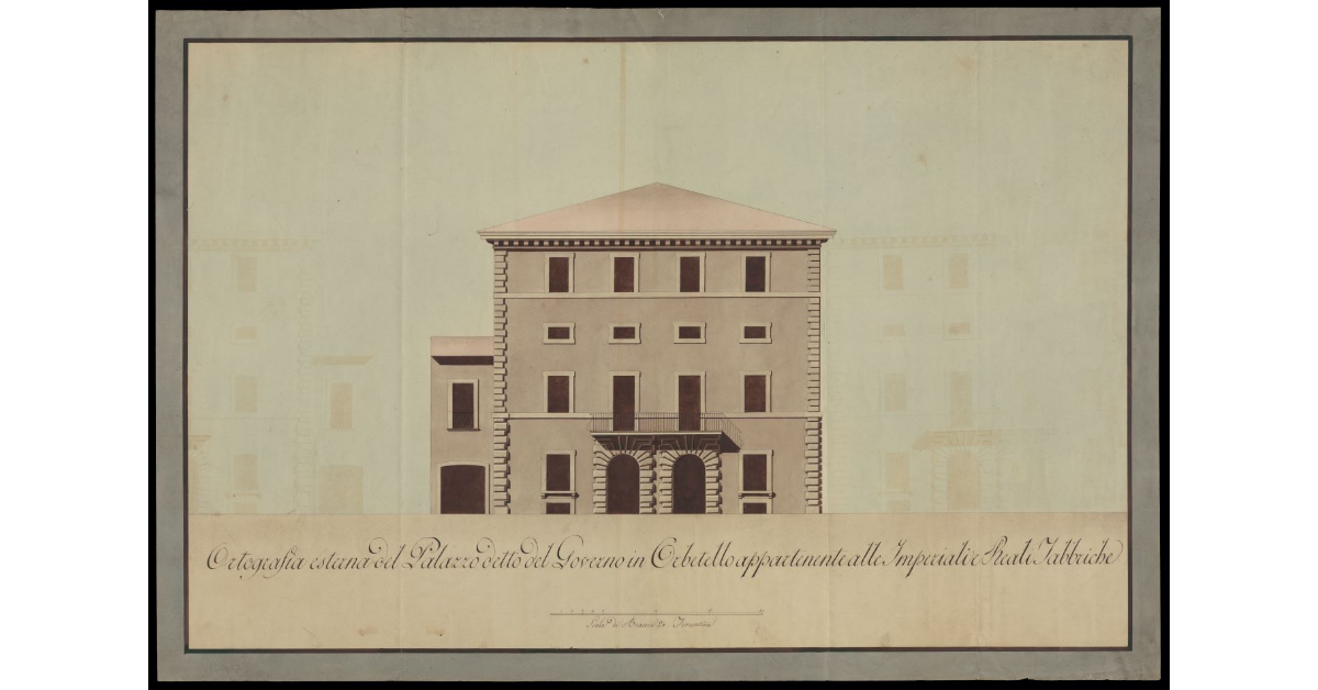 Ortografia esterna del Palazzo detto del Governo in Orbetello appartenente alle Imperiali e Reali Fabbriche