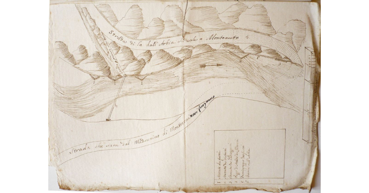 [Guado del fiume Arbia nel comune di Caggiolo a Monteroni d'Arbia]