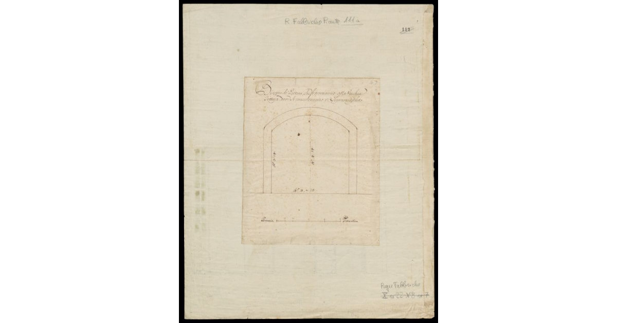 Disegno de' portoni che si trovavano alla vecchia tettoia dove si conservavano i legnami d'abeto