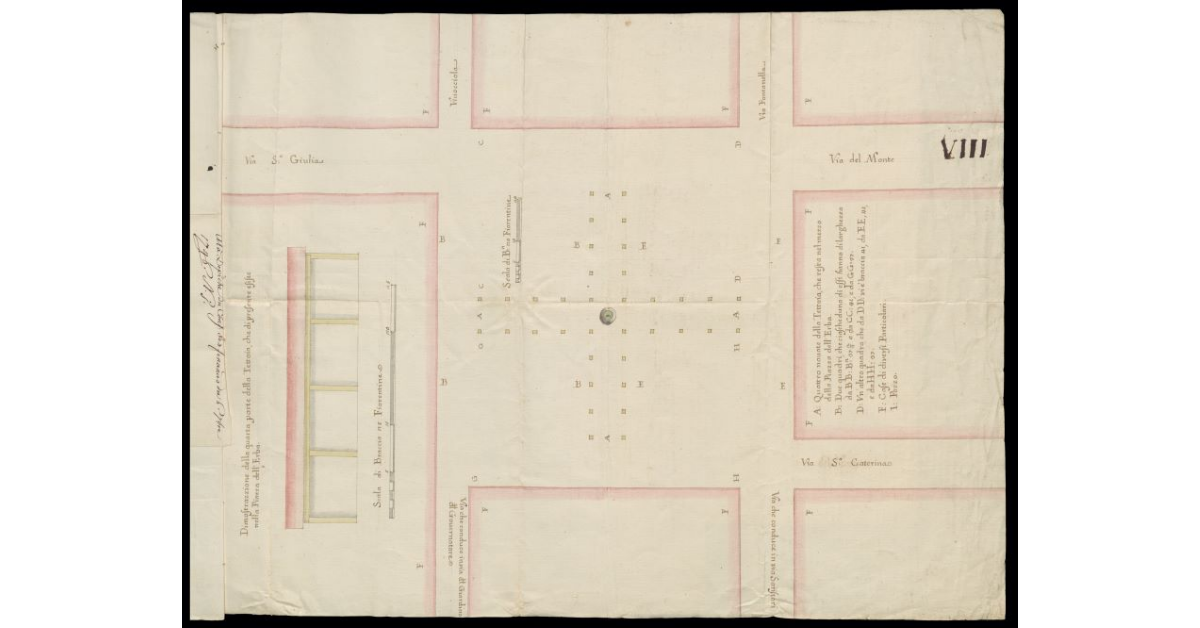 Dimostrazione della quarta parte della tettoia che di presente esiste nella Piazza dell'Erba [a Livorno]
