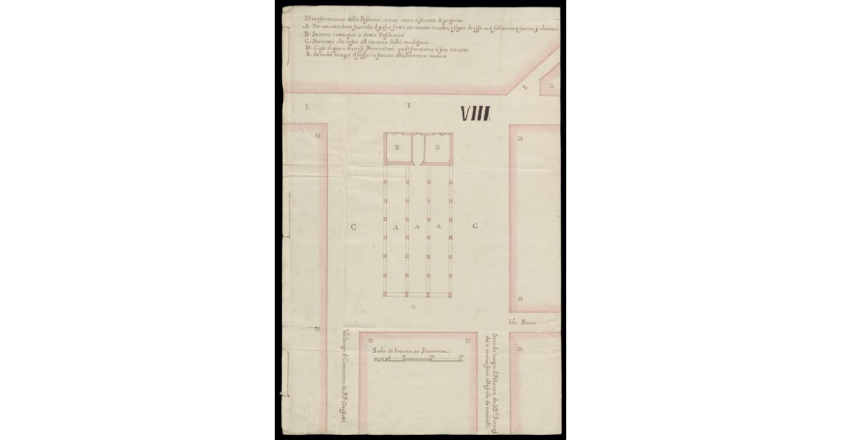 Dimostrazione della Pescheria Nuova come è situata di presente