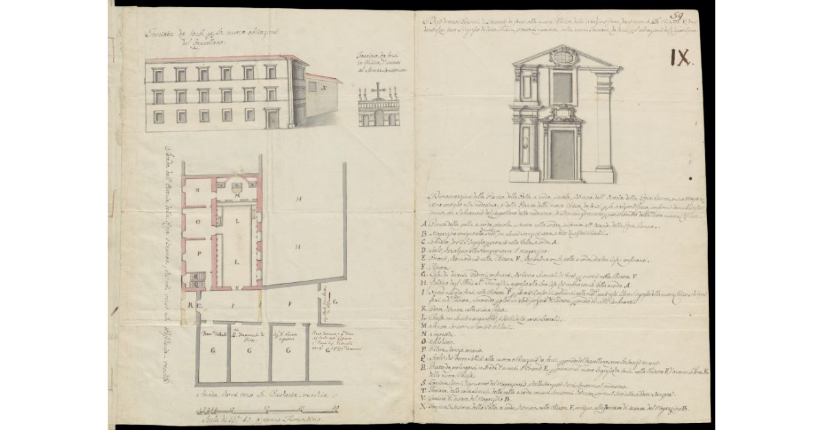[Pianta e prospetto della nuova chiesa per la Nazione Greca di Livorno]