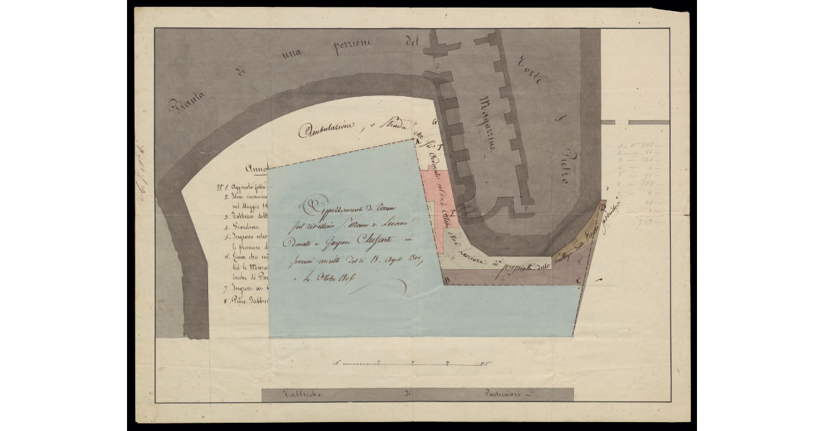 [Pianta di un appezzamento di terreno sul Rivellino di S. Marco a Livorno]
