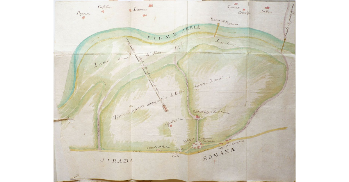 [Strada che dal castello di Lucignano porta al podere detto il Poggio e al fiume Arbia]